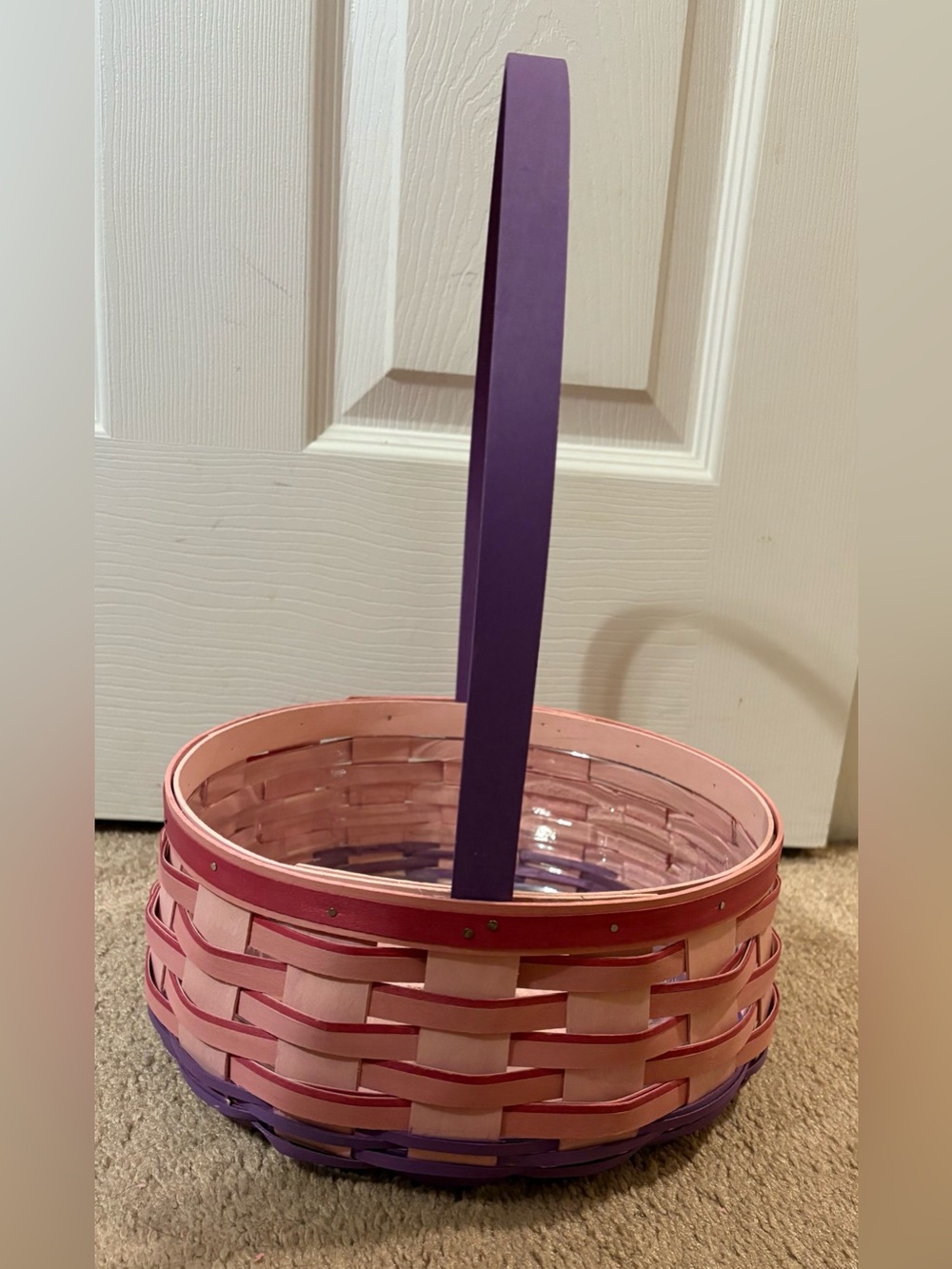 Longaberger Pink and Purple Woven Basket - Picture 4 of 5